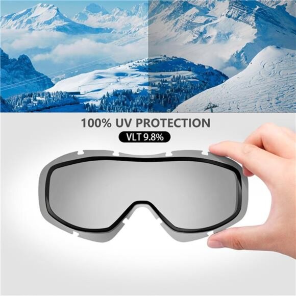 OTG ski goggles over glasses anti fog snow goggles UV protection adult youth ski - Picture 3 of 7